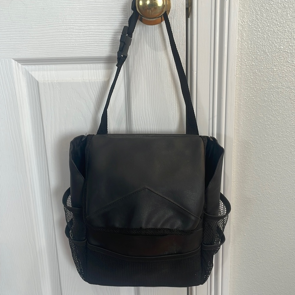 Organizer bag black pockets compartments pockets adjustable strap zipper…